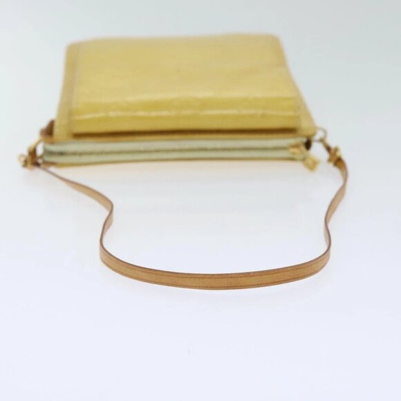 LOUIS VUITTON Monogram Vernis Motto Pouch Lime Yellow M91059 LV Auth 94843 - Picture 8 of 16